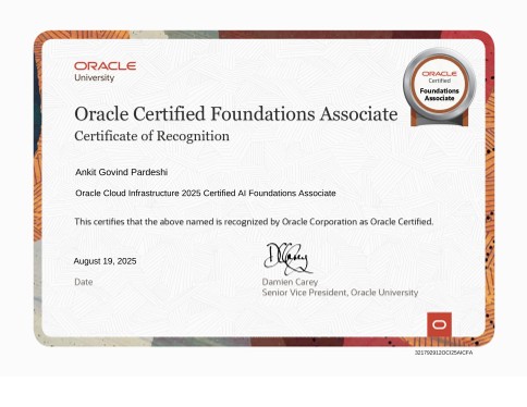 OCI AI Foundations Certificate Placeholder